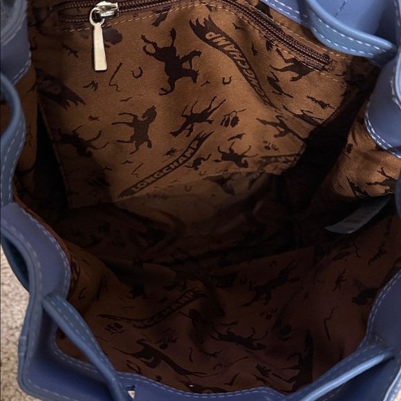 Longchamp Blue Leather Le Pliage Cuir Mini Backpack - Picture 7 of 9